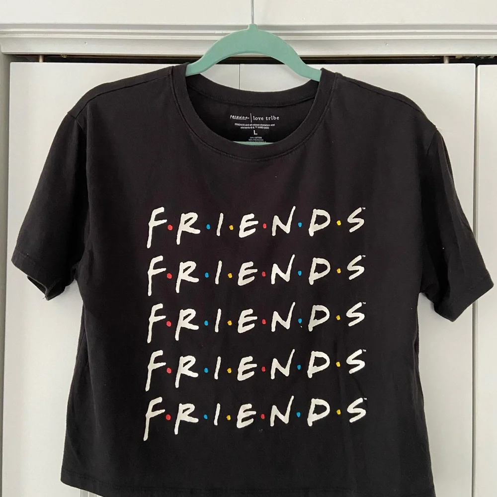 Juniors' Friends Graphic Crop Tee - Black - Large - Picture 2 of 3